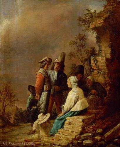 Wikioo.org - The Encyclopedia of Fine Arts - Painting, Artwork by Joos Van Craesbeeck - Soldiers and Women