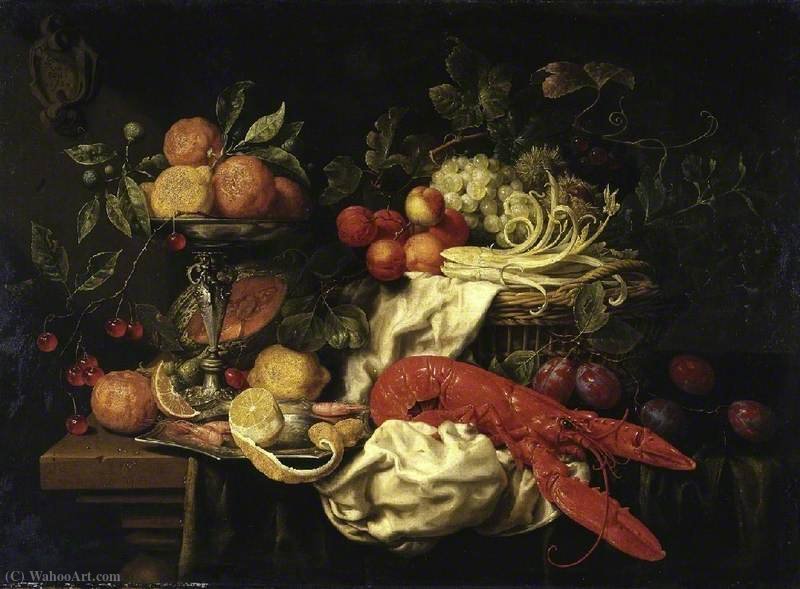Wikioo.org – L'Enciclopedia delle Belle Arti - Pittura, Opere di Joris Van Son - Natura morta con una aragosta