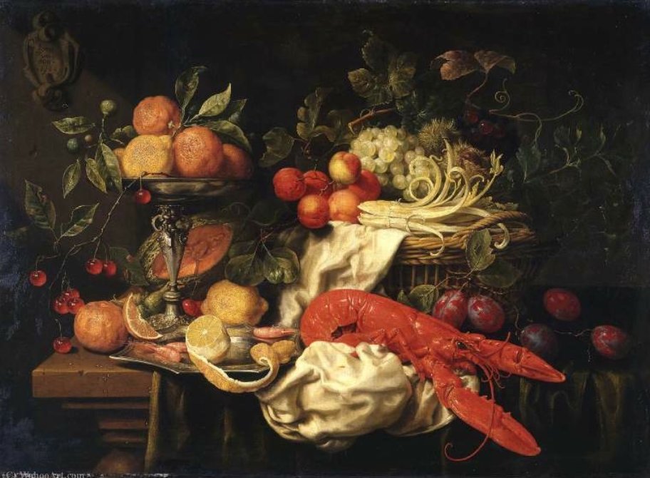 Wikioo.org - The Encyclopedia of Fine Arts - Painting, Artwork by Joris Van Son - Still Life with a Lobster