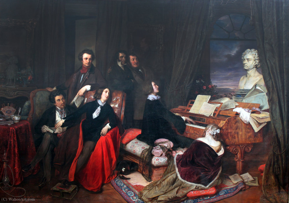 WikiOO.org - Енциклопедія образотворчого мистецтва - Живопис, Картини
 Josef Franz Danhauser - Liszt at the Piano