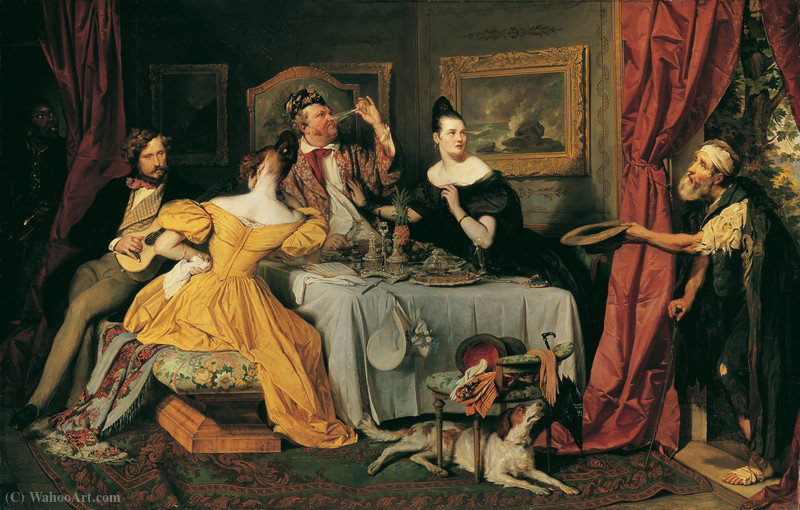 Wikioo.org – L'Enciclopedia delle Belle Arti - Pittura, Opere di Josef Franz Danhauser - L uomo ricco