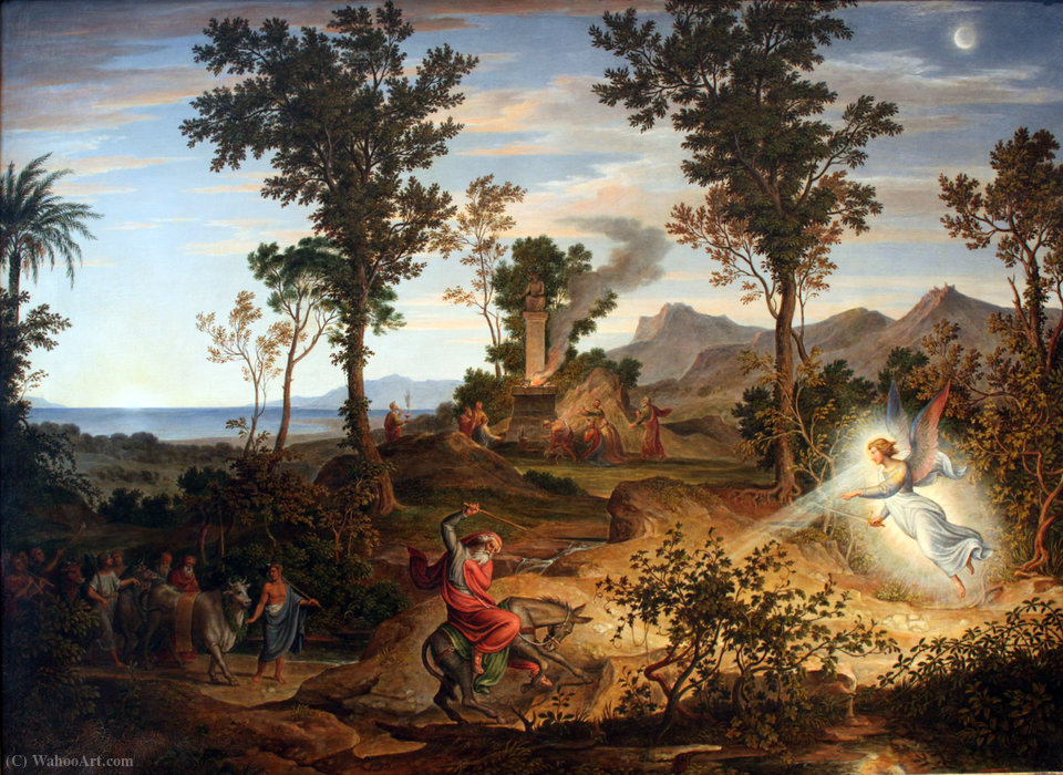 Wikioo.org - The Encyclopedia of Fine Arts - Painting, Artwork by Joseph Anton Koch - Landscape with Bileam