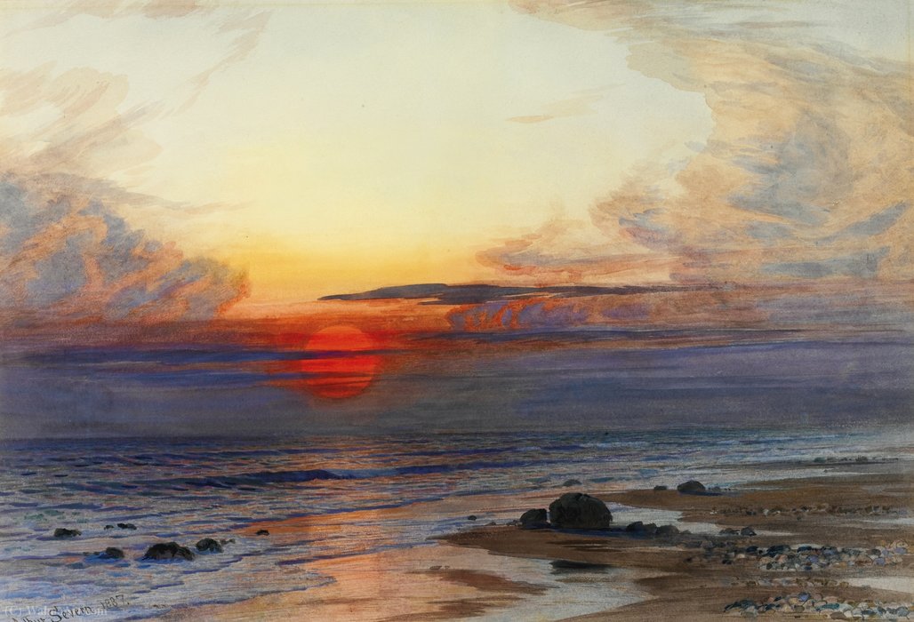 Wikioo.org - สารานุกรมวิจิตรศิลป์ - จิตรกรรม Joseph Arthur Palliser Severn - Sunset