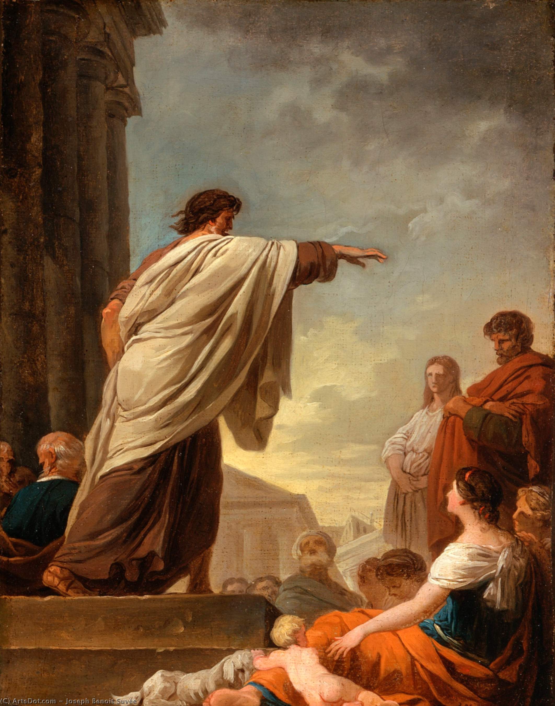 WikiOO.org - Enciklopedija likovnih umjetnosti - Slikarstvo, umjetnička djela Joseph Benoit Suvée - The Predication of Saint Paul