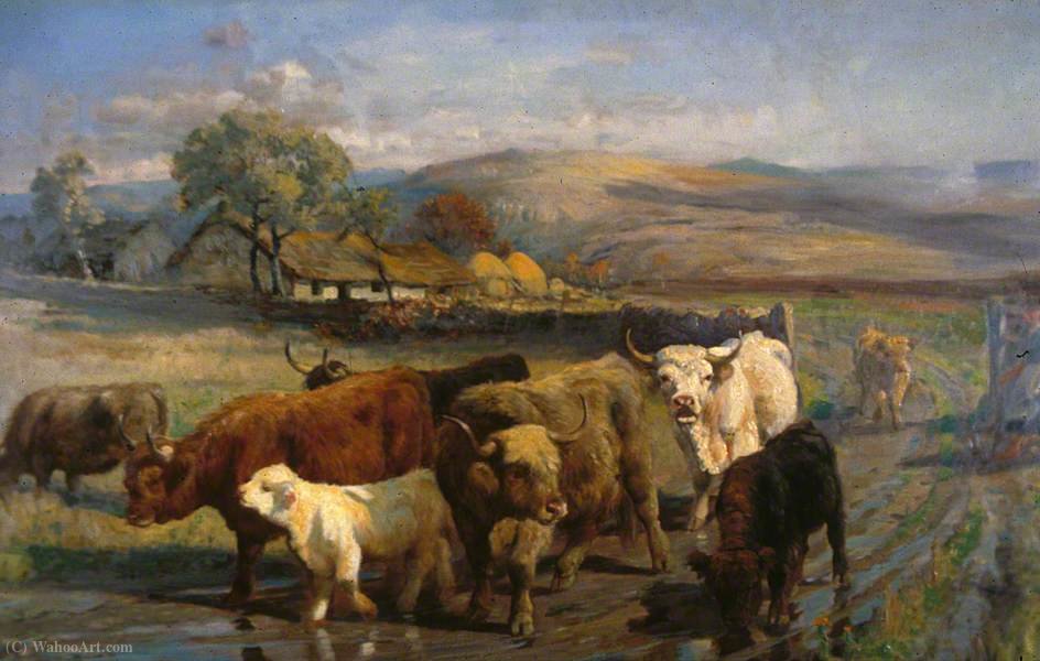 Wikioo.org - The Encyclopedia of Fine Arts - Painting, Artwork by Joseph Denovan Adam - Going to Pasture