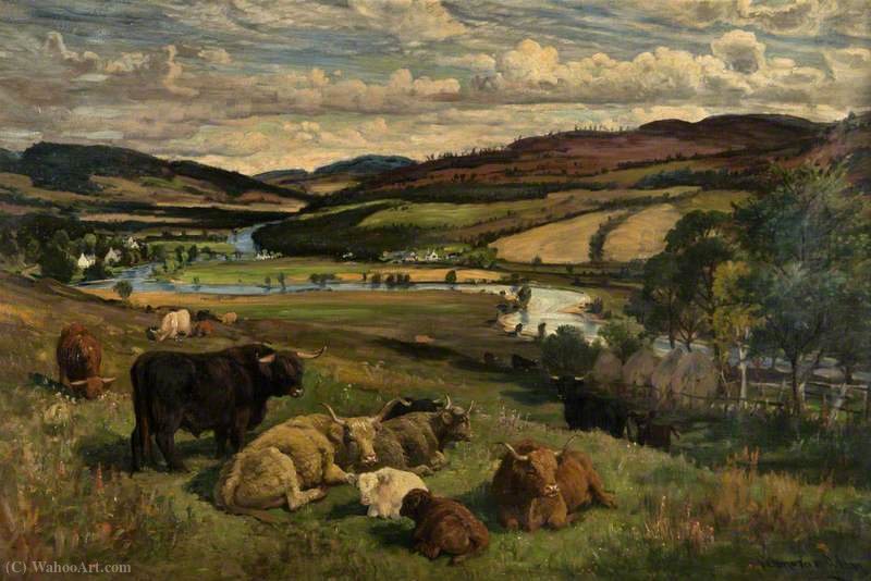 Wikioo.org - The Encyclopedia of Fine Arts - Painting, Artwork by Joseph Denovan Adam - The Tay at Logierait