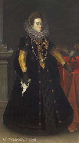 Wikioo.org - The Encyclopedia of Fine Arts - Painting, Artwork by Joseph The Younger Heintz - Portrait of Maria Anna of Bavaria