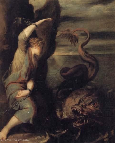 Wikioo.org - The Encyclopedia of Fine Arts - Painting, Artwork by Juan Antonio Frias Y Escalante - Andromeda and the Monster