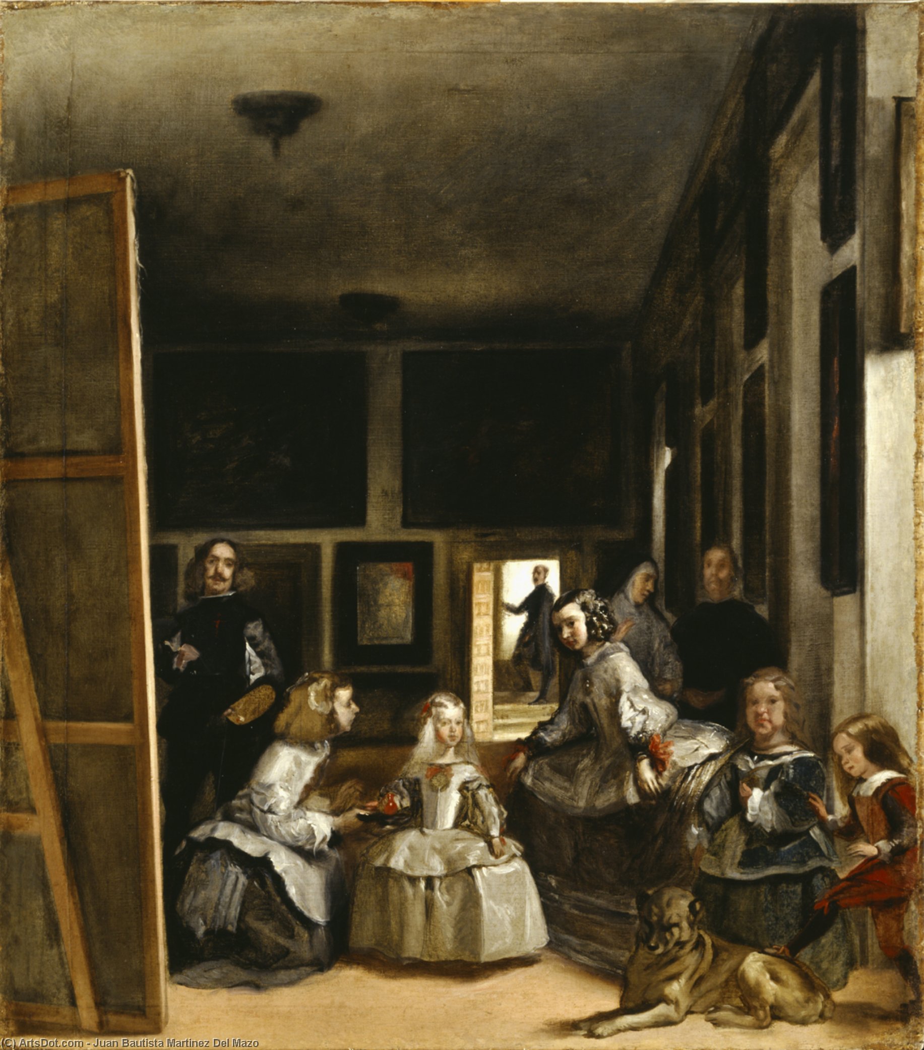 Wikioo.org - The Encyclopedia of Fine Arts - Painting, Artwork by Juan Bautista Martinez Del Mazo - The Household of Philip IV, 'Las Meninas'