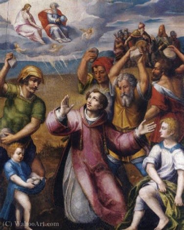 Wikioo.org – La Enciclopedia de las Bellas Artes - Pintura, Obras de arte de Juan De Juanes - El martirio de San Esteban