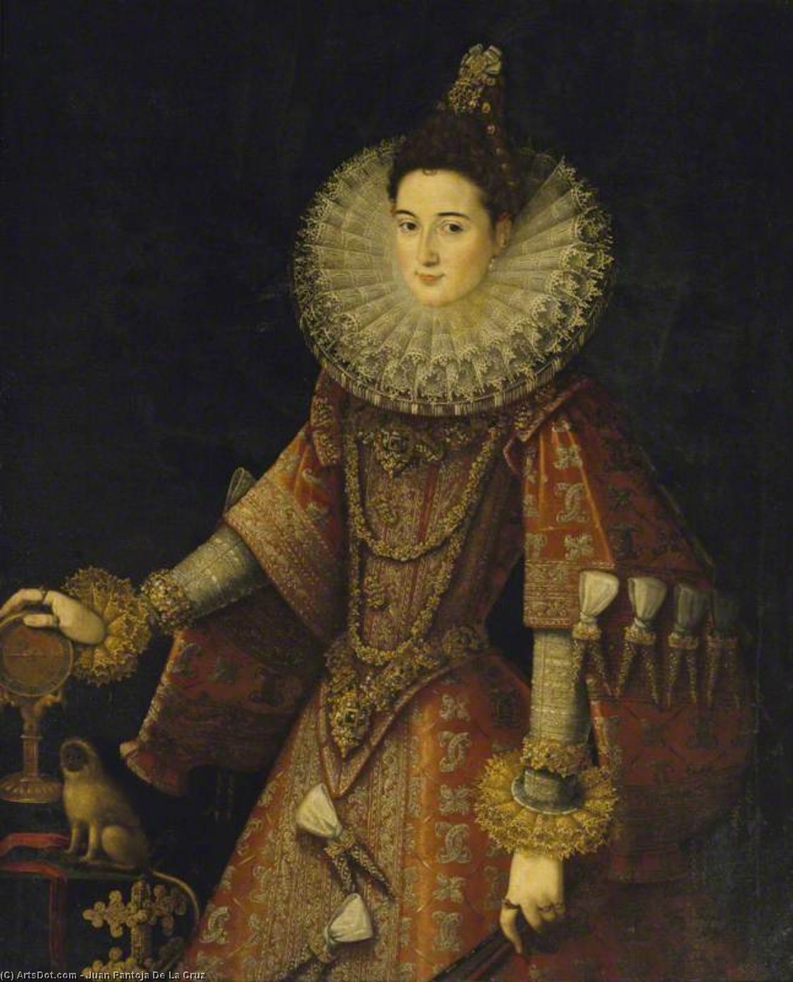 Wikioo.org - The Encyclopedia of Fine Arts - Painting, Artwork by Juan Pantoja De La Cruz - Infanta Isabella Clara Eugenia, Archduchess of Austria (1566-1633)