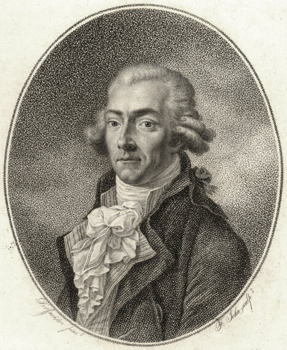 Wikioo.org - The Encyclopedia of Fine Arts - Painting, Artwork by József Dorffmeister - Engraving of the celebrated 18th century bass singer Francesco Benucci