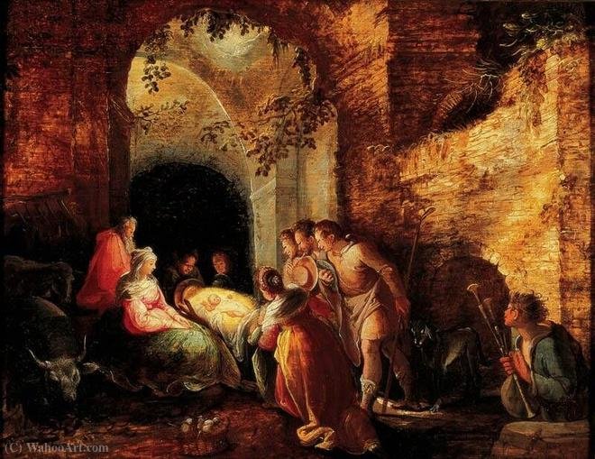 WikiOO.org - Güzel Sanatlar Ansiklopedisi - Resim, Resimler Karel Van Mander - The Adoration of the Shepherds
