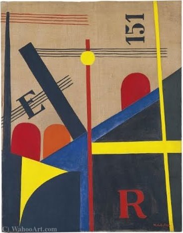Wikioo.org – L'Encyclopédie des Beaux Arts - Peinture, Oeuvre de Laszlo Moholy Nagy - Grand tableau du chemin de fer (1920)