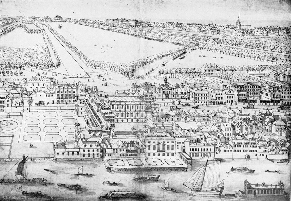 WikiOO.org - Enciklopedija likovnih umjetnosti - Slikarstvo, umjetnička djela Leonard Knyff - View of the Palace of Whitehall