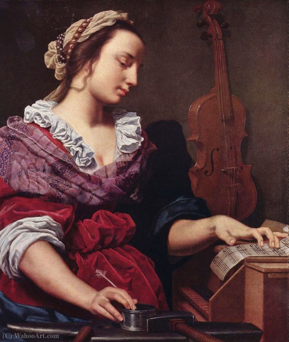 Wikioo.org - The Encyclopedia of Fine Arts - Painting, Artwork by Lorenzo Lippi - Allegory of Music