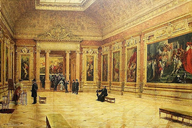Wikioo.org - The Encyclopedia of Fine Arts - Painting, Artwork by Louis Beroud - Rubens room at the Louvre