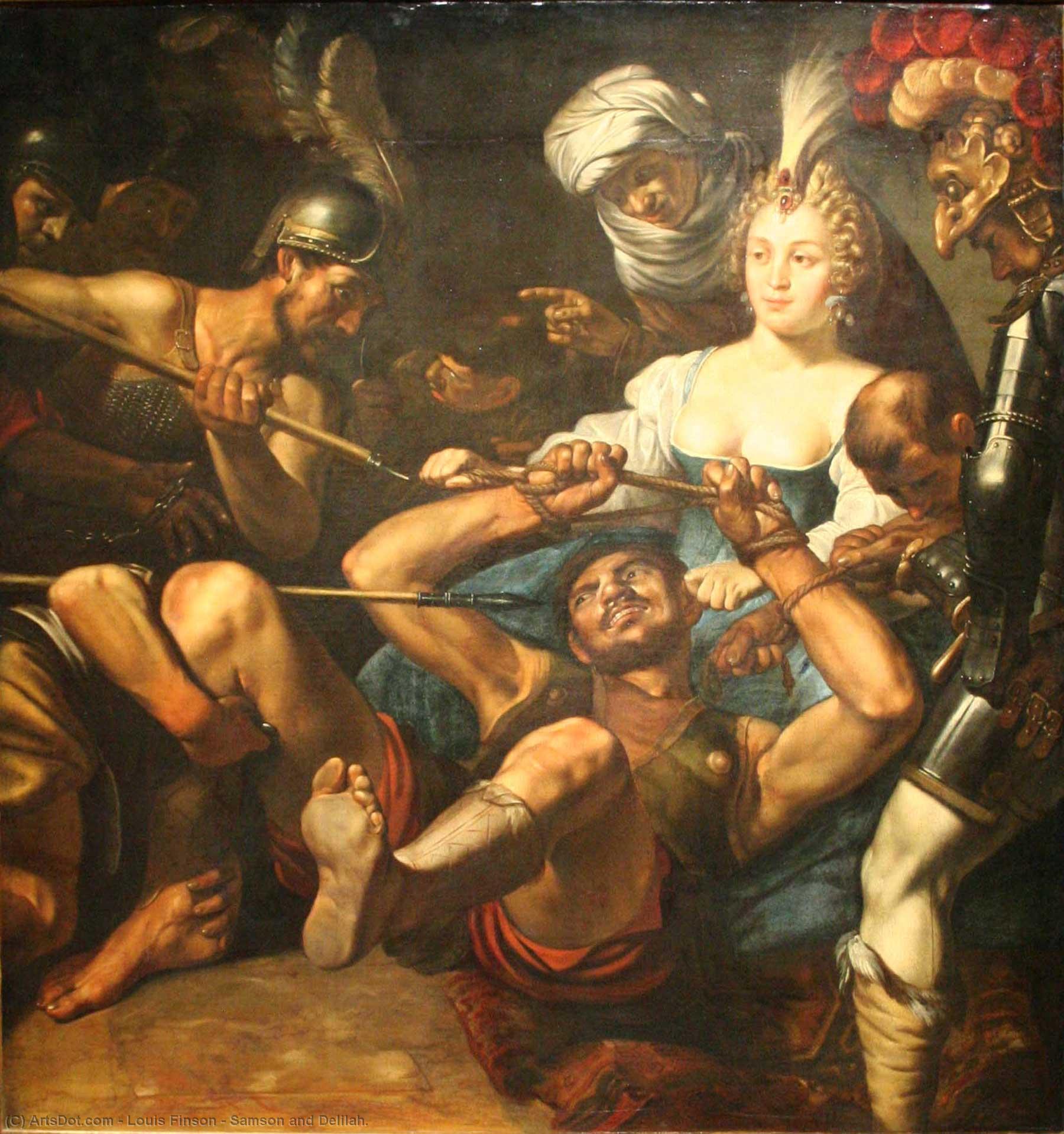Wikioo.org - The Encyclopedia of Fine Arts - Painting, Artwork by Louis Finson - Samson and Delilah.
