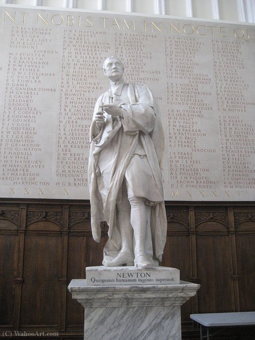 Wikioo.org - The Encyclopedia of Fine Arts - Painting, Artwork by Louis François Roubiliac - Statue of Isaac Newton by Louis-François Roubiliac in Trinity College Chapel, Cambridge, England (UK). Sculptor Louis-François Roubiliac