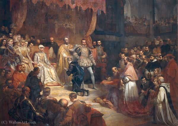 Wikioo.org - The Encyclopedia of Fine Arts - Painting, Artwork by Louis Gallait - Abdication of charles quint
