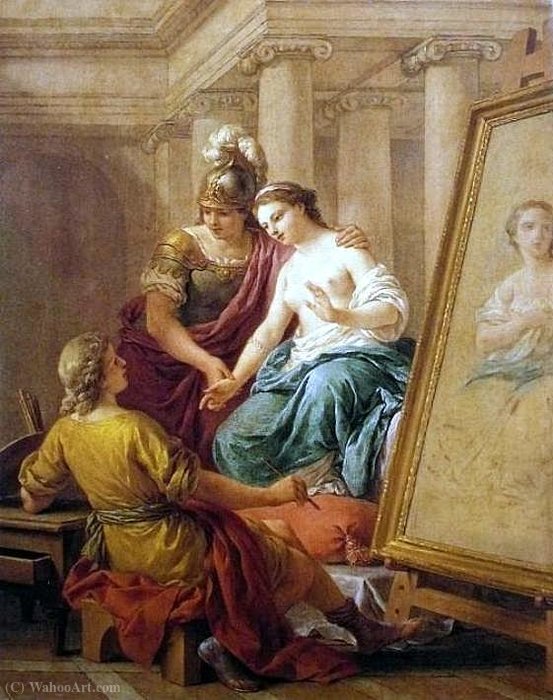 WikiOO.org - Enciklopedija dailės - Tapyba, meno kuriniai Louis Jean François Lagrenée - Apelles fell in love with the mistress of Alexander the Great