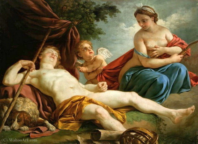 Wikioo.org - The Encyclopedia of Fine Arts - Painting, Artwork by Louis Jean François Lagrenée - Diana and Endymion