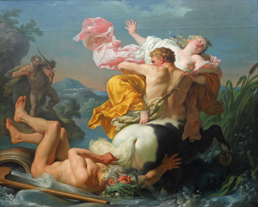 WikiOO.org – 美術百科全書 - 繪畫，作品 Louis Jean François Lagrenée - 得伊阿尼拉由半人马Nessus的拐
