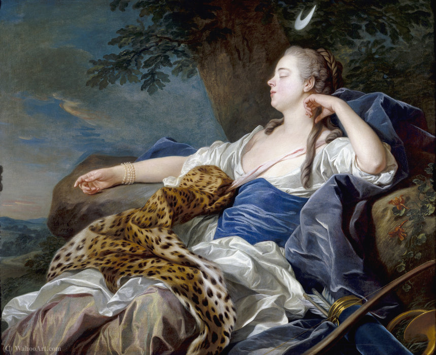 Wikioo.org - The Encyclopedia of Fine Arts - Painting, Artwork by Louis Michel Van Loo - Diana in a landscape
