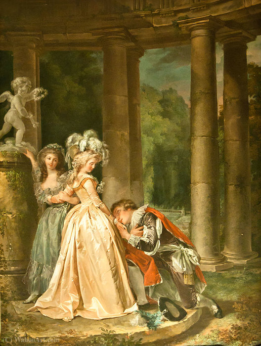 WikiOO.org - Енциклопедия за изящни изкуства - Живопис, Произведения на изкуството Louis Rolland Trinquesse - The Oath of love
