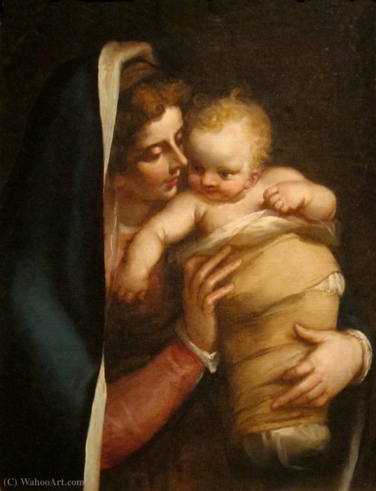 Wikioo.org - The Encyclopedia of Fine Arts - Painting, Artwork by Luca Cambiaso - Madonna and Child