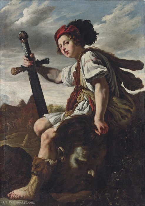 Wikioo.org - The Encyclopedia of Fine Arts - Painting, Artwork by Lucrina Fetti - David with the Head of Goliath
