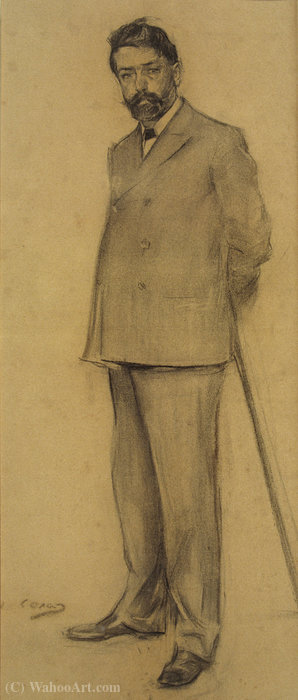 WikiOO.org - Encyclopedia of Fine Arts - Lukisan, Artwork Luis Graner Arrufi - Portrait by Ramon Casas conserved at MNAC in Barcelona
