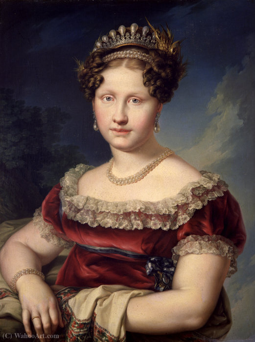 Wikioo.org - The Encyclopedia of Fine Arts - Painting, Artwork by Luis López Y Piquer - Princess Luisa Carlotta of the Two Sicilies
