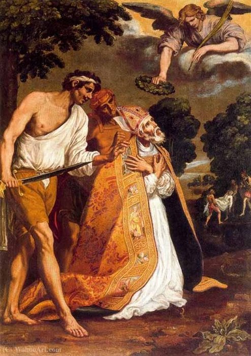 Wikioo.org - The Encyclopedia of Fine Arts - Painting, Artwork by Luis Tristán De Escamilla - Martyrdom of Saint Eugenius of Toledo