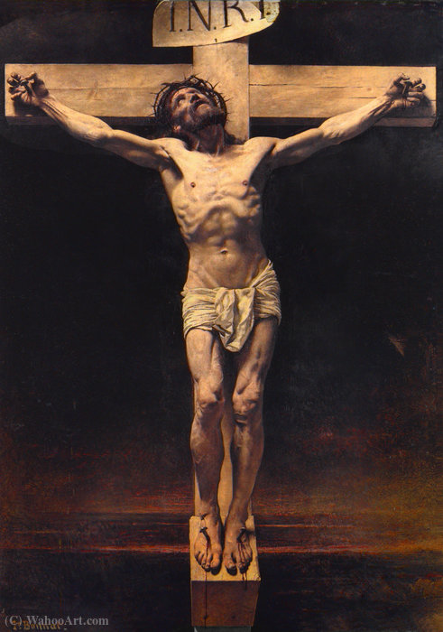 Wikioo.org – La Enciclopedia de las Bellas Artes - Pintura, Obras de arte de Léon Joseph Florentin Bonnat - Cristo en la Cruz
