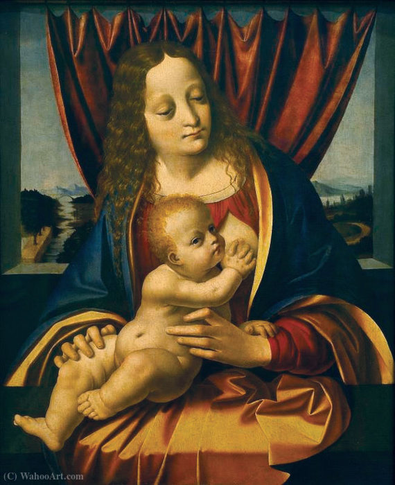 Wikioo.org - The Encyclopedia of Fine Arts - Painting, Artwork by Marco D' Oggiono - Madonna and Child.