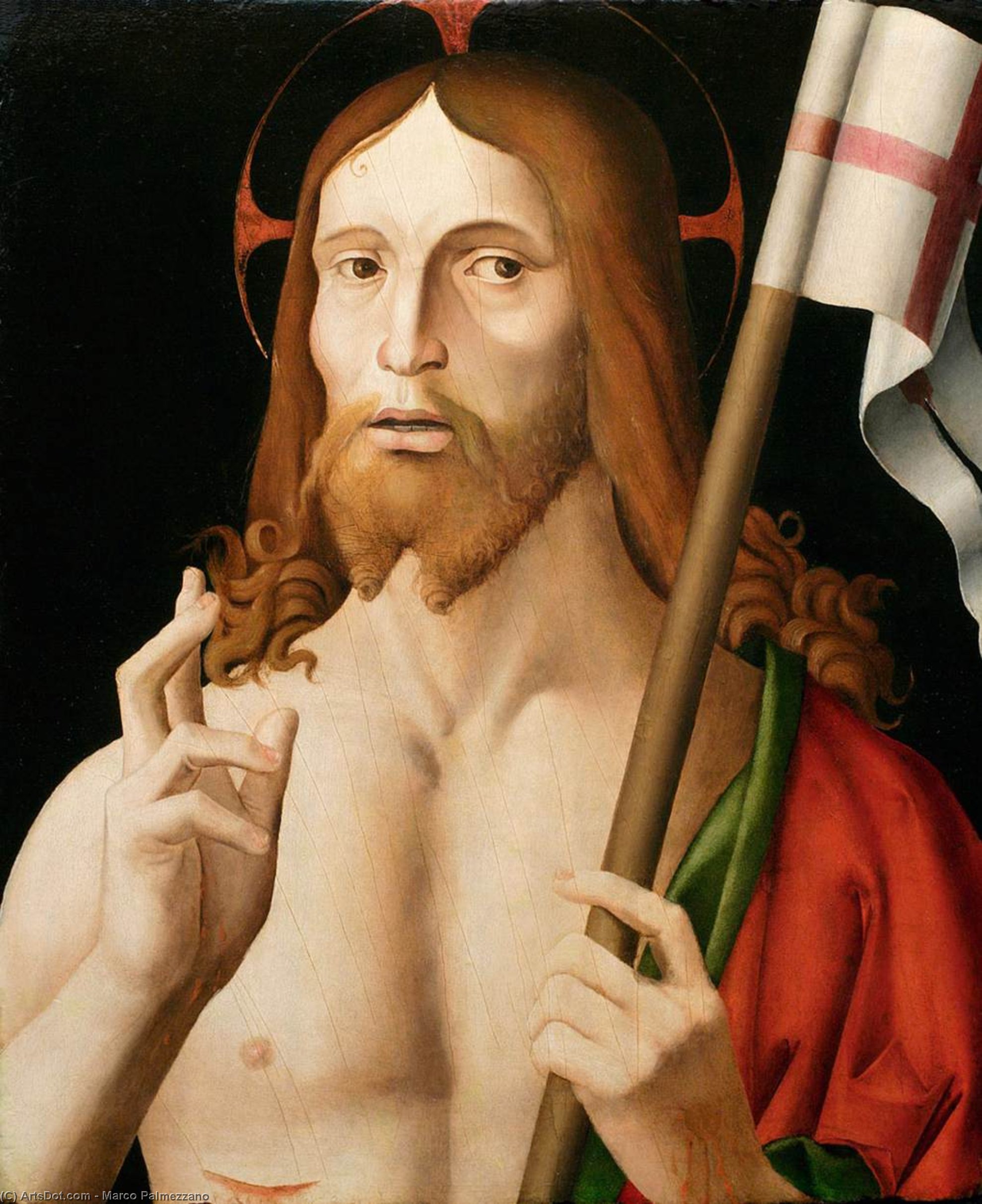 Wikioo.org - The Encyclopedia of Fine Arts - Painting, Artwork by Marco Palmezzano - Salvator Mundi by Marco Palmezzano