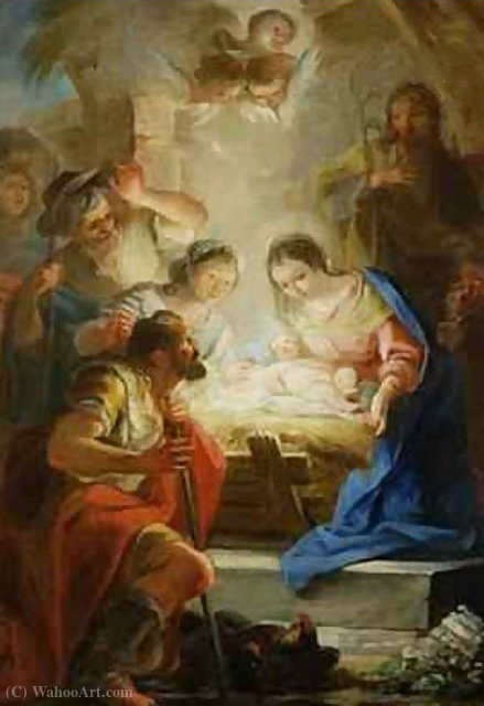 Wikioo.org - The Encyclopedia of Fine Arts - Painting, Artwork by Mariano Salvador Maella Pérez - Adoration of the Shepherds