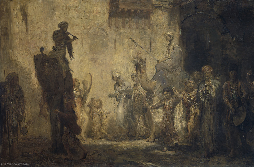 Wikioo.org – L'Enciclopedia delle Belle Arti - Pittura, Opere di Marius Alexander Jacques Bauer - Matrimonio orientale