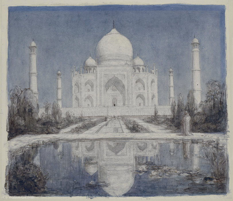 Wikioo.org - Die Enzyklopädie bildender Kunst - Malerei, Kunstwerk von Marius Alexander Jacques Bauer - Taj Mahal bei Mondschein