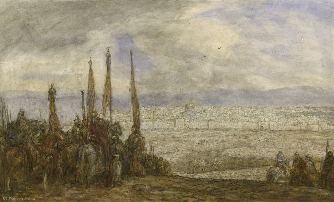 Wikioo.org – L'Enciclopedia delle Belle Arti - Pittura, Opere di Marius Alexander Jacques Bauer - Esercito turco a Gerusalemme