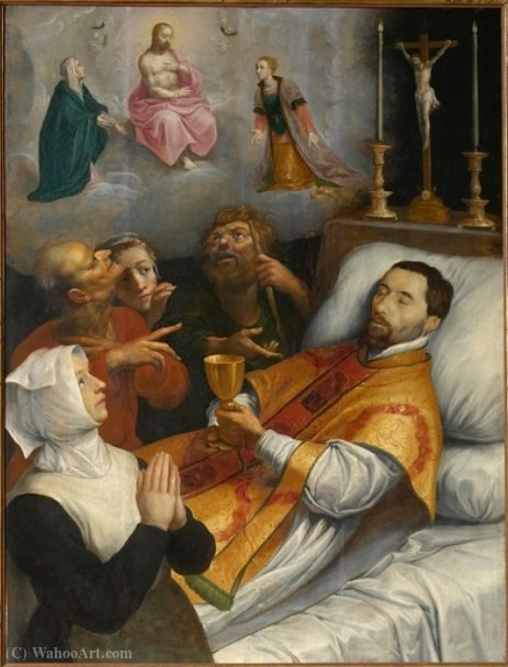 Wikioo.org - The Encyclopedia of Fine Arts - Painting, Artwork by Marten Pepijn - Pastor Robert Hubar on his deathbed