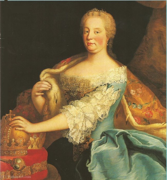 Wikioo.org - The Encyclopedia of Fine Arts - Painting, Artwork by Martin Van Meytens - Empress Maria Theresa as Queen of Hungary.