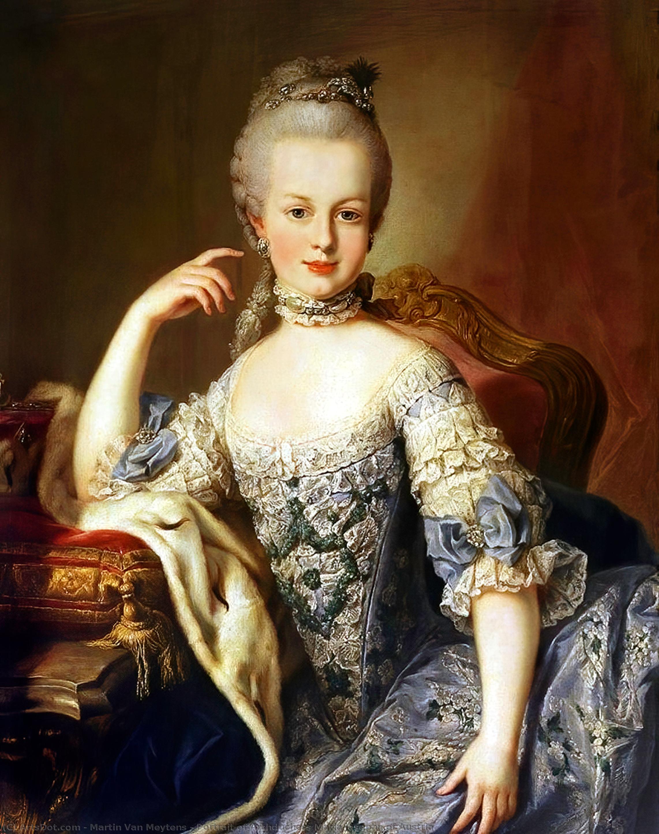 Wikioo.org - The Encyclopedia of Fine Arts - Painting, Artwork by Martin Van Meytens - Portrait of Archduchess Maria Josepha of Austria