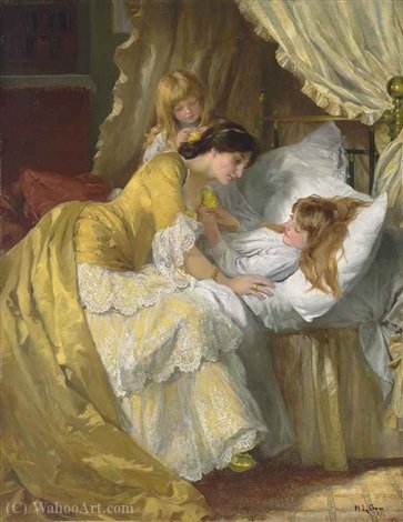 WikiOO.org - Енциклопедія образотворчого мистецтва - Живопис, Картини
 Mary L Gow - A kiss goodnight