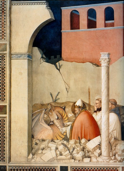 Wikioo.org - The Encyclopedia of Fine Arts - Painting, Artwork by Maso Di Banco - Fresco from Santa Croce(detail)