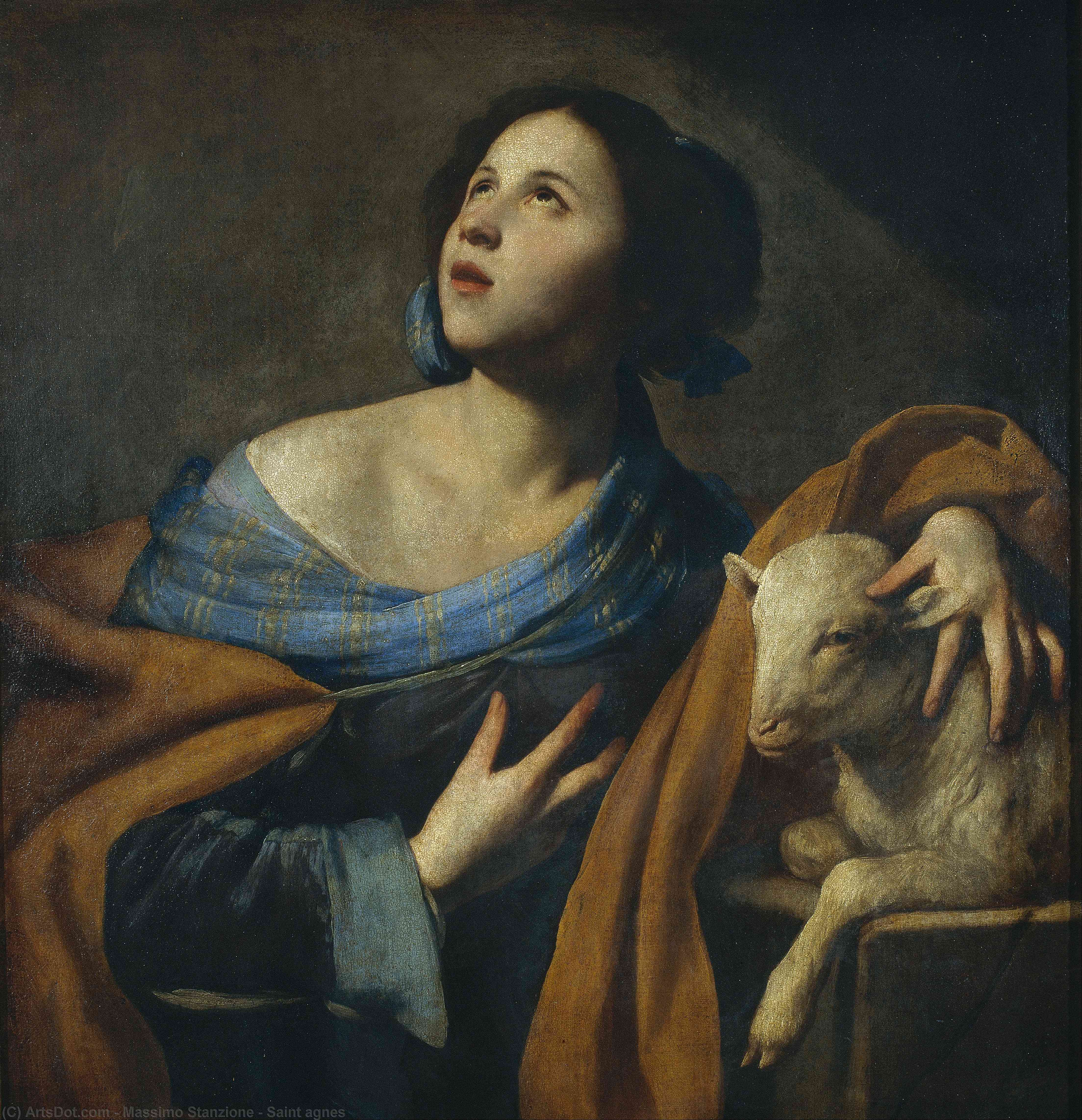 Wikioo.org - The Encyclopedia of Fine Arts - Painting, Artwork by Massimo Stanzione - Saint agnes