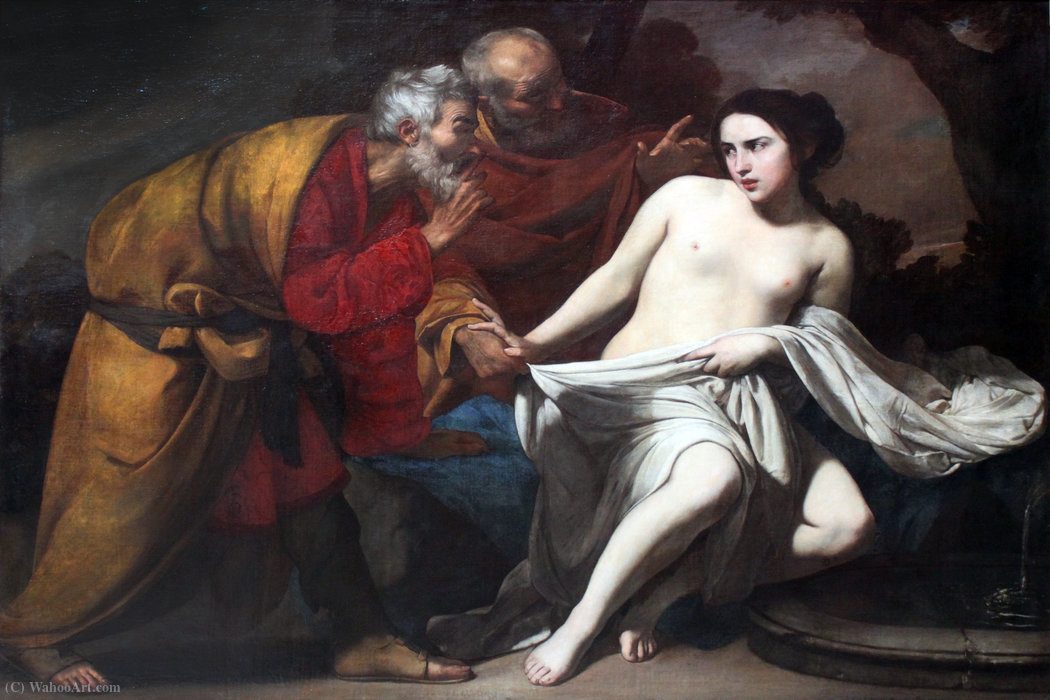 Wikioo.org - The Encyclopedia of Fine Arts - Painting, Artwork by Massimo Stanzione - Susanna and the Elders