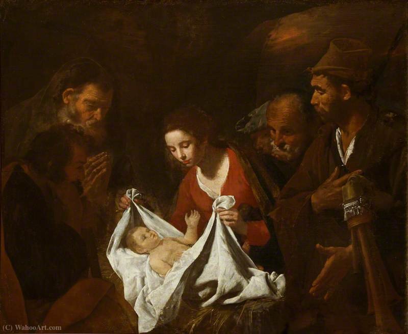 WikiOO.org - Encyclopedia of Fine Arts - Maleri, Artwork Massimo Stanzione - The nativity