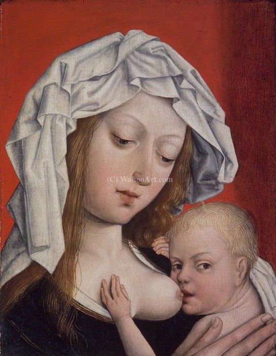 Wikioo.org - The Encyclopedia of Fine Arts - Painting, Artwork by Master Of Magdalen - Madonna Nursing the Christ Child